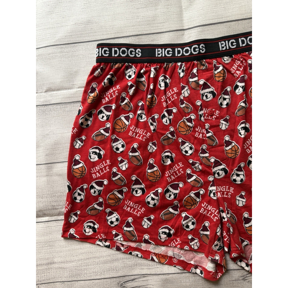 Big Dogs Boxers Men XL Multicolor Christmas Jingle Balls Basketball Football NWT - Picture 2 of 9